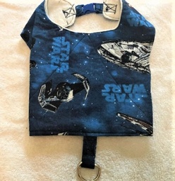 XS Designer Blue Star Wars vest/harness with snap neck and velcro closure